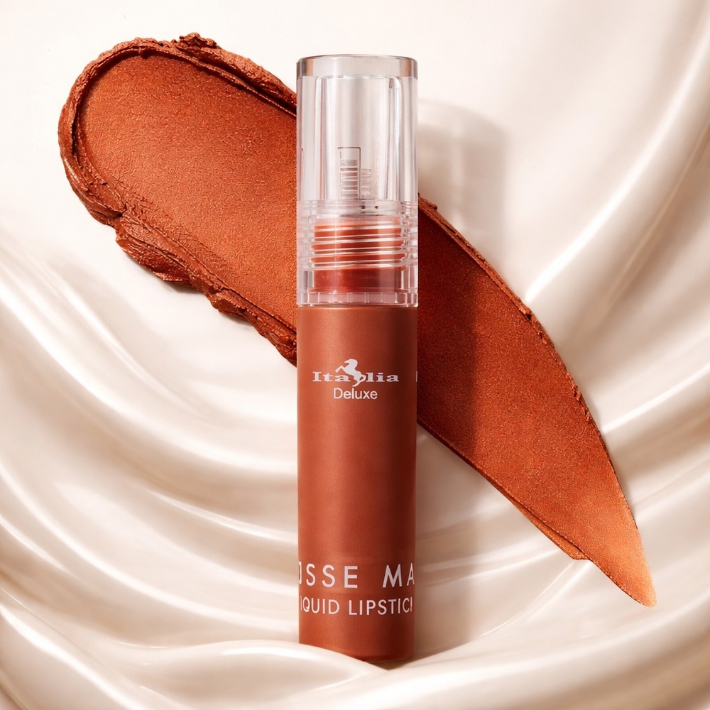 Italia Deluxe Mousse Matte Liquid Lipstick 04 Lethal Brown Terracotta Makeup